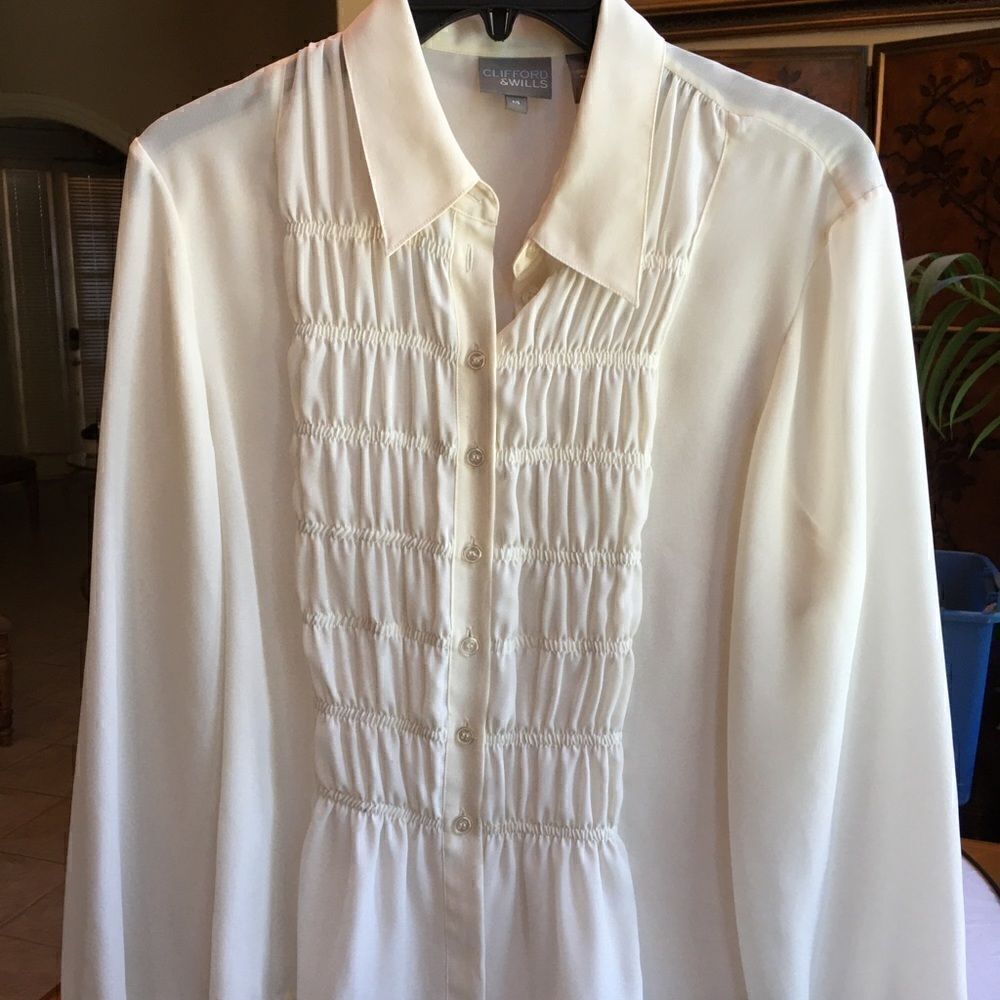 BEAUTIFUL BLOUSE w Elastic Ruffled Cuffs - Picture 2 of 8
